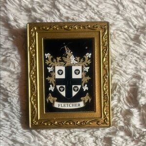 Fletcher Gold and Black Family Crest Plaque  magnet
